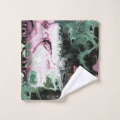 Abstract grijs en roze marmeren tie kleurpatroon bad handdoek (Wasdoekje)