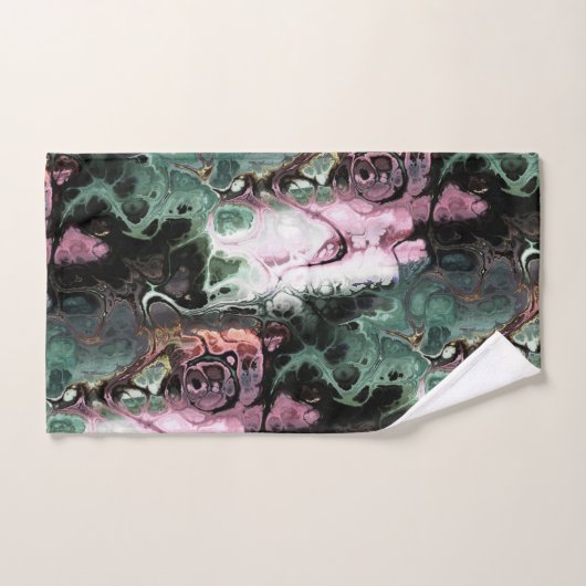 Abstract grijs en roze marmeren tie kleurpatroon bad handdoek (Handdoek)