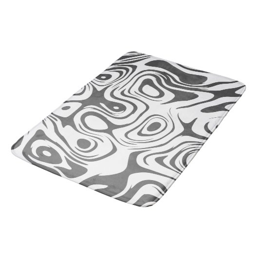 Abstract grijs en wit patroon badmat (Gekanteld)