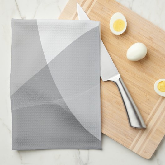 Abstract Grijs en Wit Patroon Theedoek (Quarter Fold)