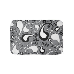Abstract grijs en wit Tulip Paisley-patroon Badmat