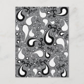 Abstract grijs en wit Tulip Paisley-patroon Briefkaart (Voorkant)