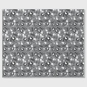 Abstract grijs en wit Tulip Paisley-patroon Cadeaupapier (Vlak)