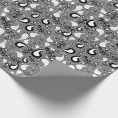 Abstract grijs en wit Tulip Paisley-patroon Cadeaupapier (Hoek)