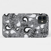 Abstract grijs en wit Tulip Paisley-patroon Case-Mate iPhone Case (Achterkant (horizontaal))