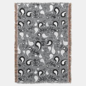 Abstract grijs en wit Tulip Paisley-patroon Deken (Voorkant Verticaal)