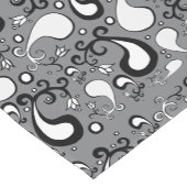 Abstract grijs en wit Tulip Paisley-patroon Korte Tafelloper (Hoek)