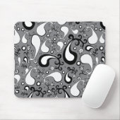 Abstract grijs en wit Tulip Paisley-patroon Muismat (Met muis)