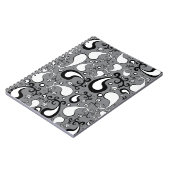 Abstract grijs en wit Tulip Paisley-patroon Notitieboek (Linkerzijde)