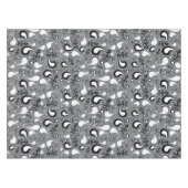 Abstract grijs en wit Tulip Paisley-patroon Tafelkleed (Voorkant (Horizontaal))