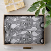 Abstract grijs en wit Tulip Paisley-patroon Tissuepapier (Geschenk)