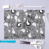 Abstract grijs en wit Tulip Paisley-patroon Tissuepapier (Craft)