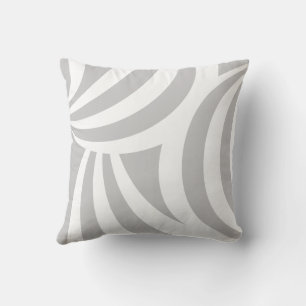 Abstract grijs en wit Wavy Lines Sierkussen