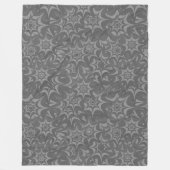 Abstract grijs Floral Star Pattern Fleece Deken (Voorkant)