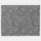 Abstract grijs Floral Star Pattern Fleece Deken (Voorkant (Horizontaal))