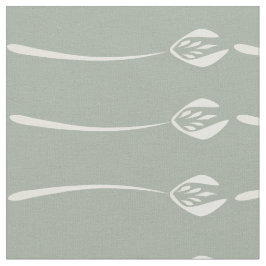 Abstract grijs groen art deco tulp bloemenpatroon stof