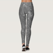 Abstract grijs marmerpatroon leggings (Achterkant)