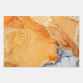 Abstract grijs Oranje-goudalcoholinkt Inpakpapier Vel (Voorkant 3)
