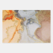 Abstract grijs Oranje-goudalcoholinkt Inpakpapier Vel (Voorkant 2)