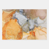 Abstract grijs Oranje-goudalcoholinkt Inpakpapier Vel (Voorkant)