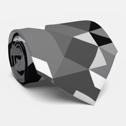 Abstract grijs wit geometrisch patroon stropdas (Opgerold)