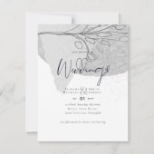 Abstract grijs witte trouw uitnodiging lage kosten (Voorkant)