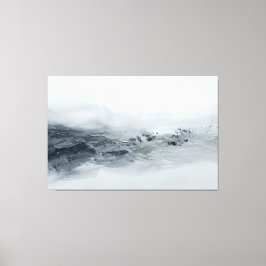 Abstract Grijs Zilver Landschap Modern Minimalisti Canvas Afdruk