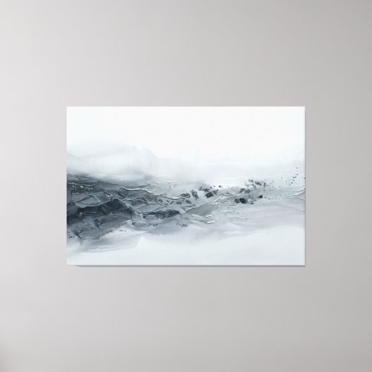 Abstract Grijs Zilver Landschap Modern Minimalisti Canvas Afdruk (Voorkant)