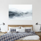 Abstract Grijs Zilver Landschap Modern Minimalisti Canvas Afdruk (Insitu (Slaapkamer))