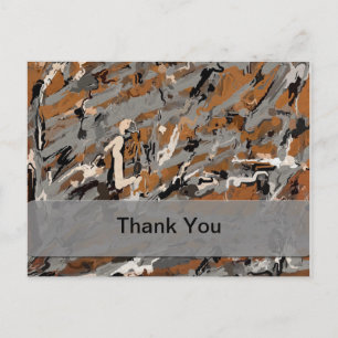 Abstract grijs, zwart en karamel briefkaart
