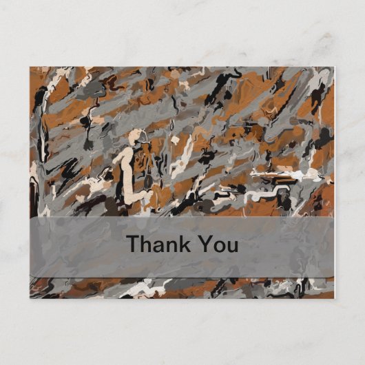 Abstract grijs, zwart en karamel briefkaart (Voorkant)