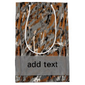 Abstract grijs, zwart en karamel medium cadeauzakje (Voorkant)