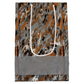 Abstract grijs, zwart en karamel medium cadeauzakje (Achterkant)