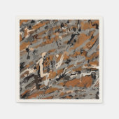 Abstract grijs, zwart en karamel servet (Voorkant)