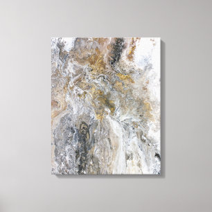 Abstract grijs zwart goud canvas afdruk
