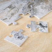 Abstract grijs zwart-wit schilderwerk legpuzzel (Zijkant)