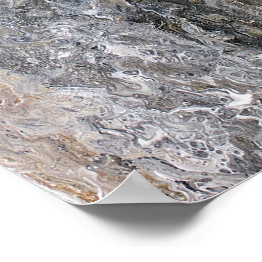 Abstract grijs zwart-wit schilderwerk poster (Hoek)