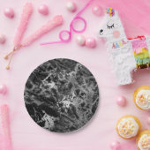 Abstract grijs zwart, zilverkleurbaar glam vip papieren bordje (Feest)