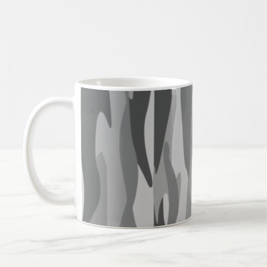 Abstract grijze toon Camouflage Koffiemok (Links)