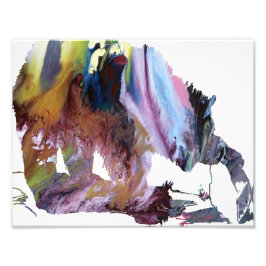 Abstract Grizzly beer silhouet Foto Afdruk