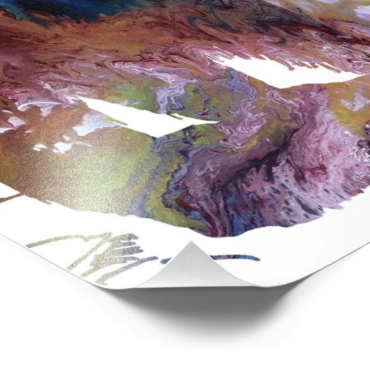 Abstract Grizzly beer silhouet Foto Afdruk (Hoek)