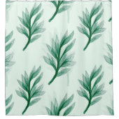 Abstract Groen Blad Patroon Douchegordijn (Voorkant)
