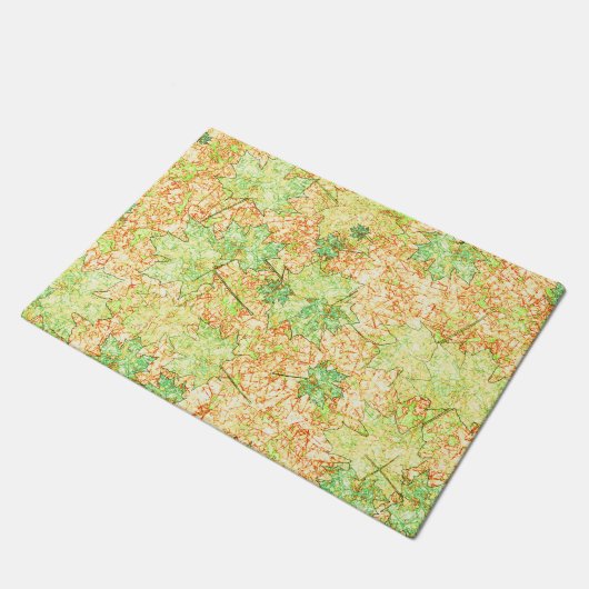 Abstract groen blad van acer op gekraakte grond deurmat (Schuin)