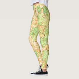 Abstract groen blad van acer op gekraakte grond leggings