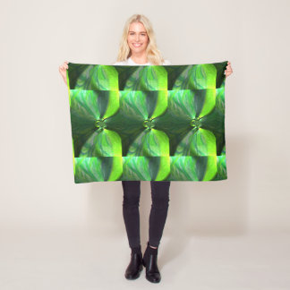 Abstract groen bladbladerpatroon fleece deken