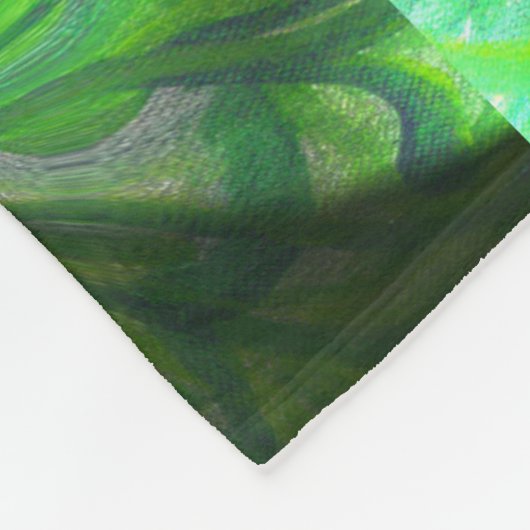 Abstract groen bladbladerpatroon fleece deken (Hoek)