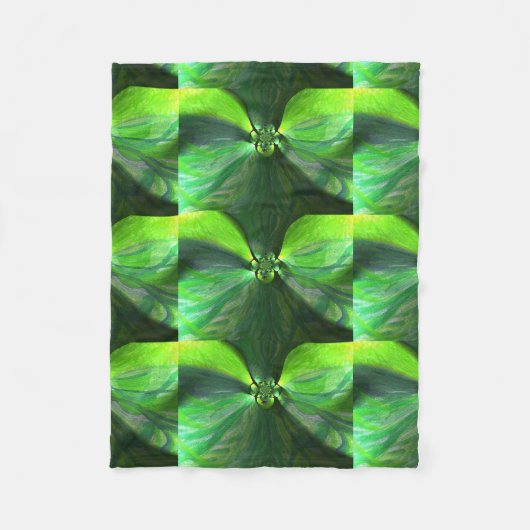 Abstract groen bladbladerpatroon fleece deken (Voorkant)