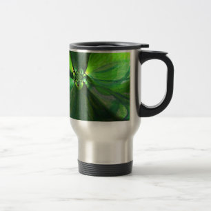 Abstract groen bladvet reisbeker