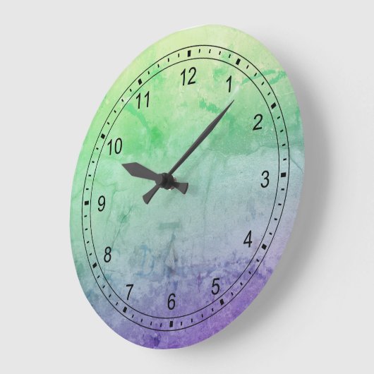 Abstract groen blauw en Paarse platter Grote Klok (Hoek)