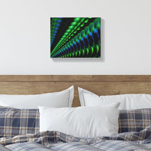 Abstract groen blauw zwart design canvas afdruk (Insitu (Slaapkamer))